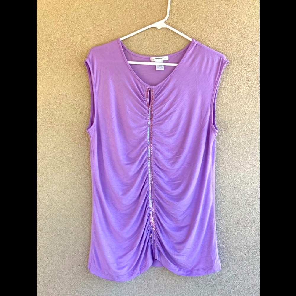 Design history purple blouse NWOT